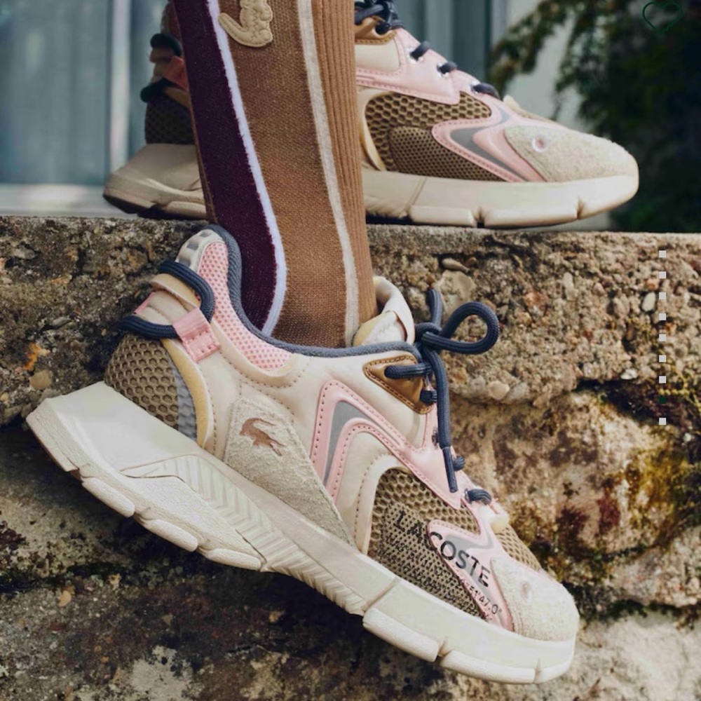 Lacoste Women's L003 Neo Sneakers in white and Light pink, size 9.5 - Picture 10 of 10